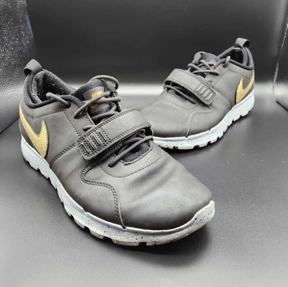 NIKE SB Trainerendor L QS Size 10 Men's Black Gold Training Sneakers 823059-070